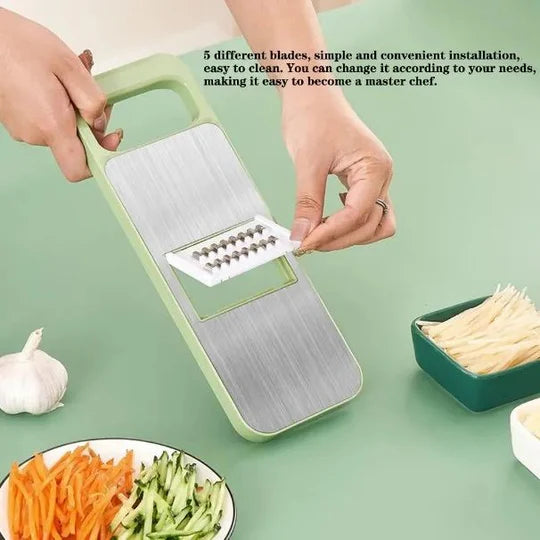 5-in-1 Stainless Steel Vegetable Cutter & Grater