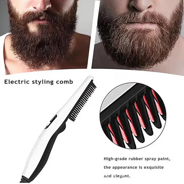 Rechargeable Hair Curler Beard Shawl Comb Multi functional Hair Straightener Comb Brush