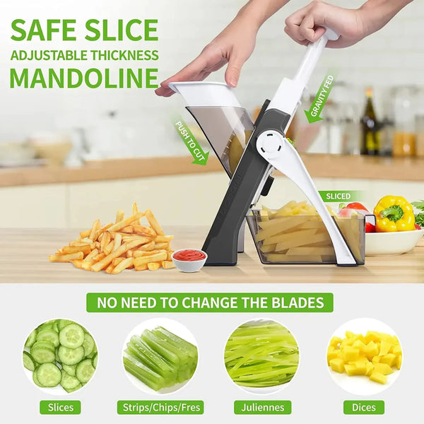 4 in 1 Mandoline Spring Slicer Vegetable and Fruits Cutter