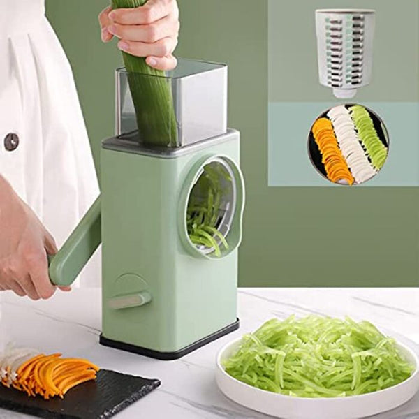 Multifunctional Rotary Vegetable Cutter 3 In 1 Manual Vegetable Slicer Rotary Cheese Grater Shredder Potato Chopper Carrot Cutter Peeler Maker